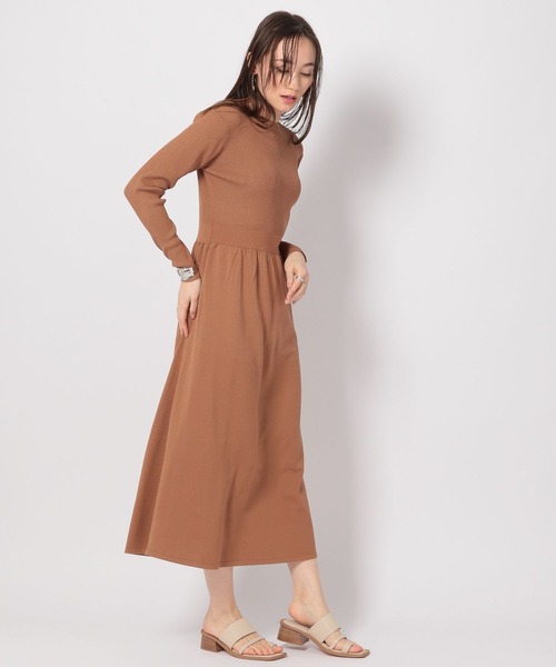 BARNYARDSTORM（バンヤードストーム）の「BARNYARDSTORM / 【WEB限定】ニットギャザーフレアワンピース（ワンピース・レディース・ブラック/キャメル/グリーン/ブルー・1/0）」の8枚目の写真