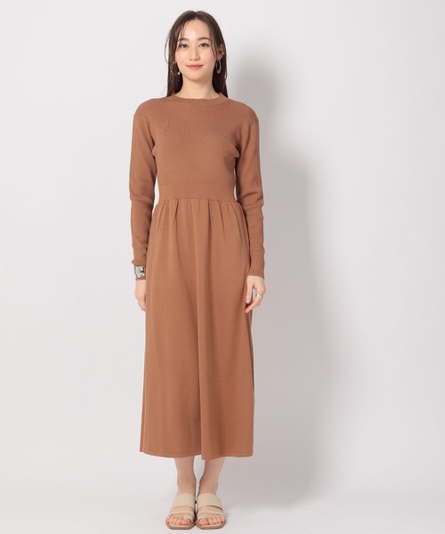 BARNYARDSTORM（バンヤードストーム）の「BARNYARDSTORM / 【WEB限定】ニットギャザーフレアワンピース（ワンピース・レディース・ブラック/キャメル/グリーン/ブルー・1/0）」の14枚目の写真