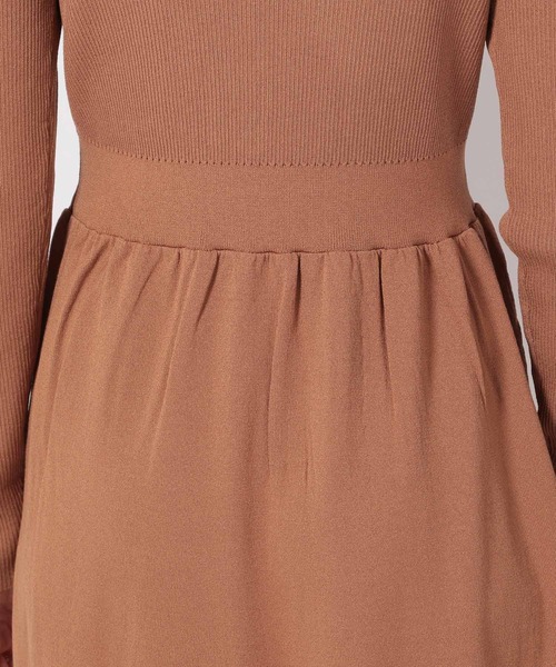 BARNYARDSTORM（バンヤードストーム）の「BARNYARDSTORM / 【WEB限定】ニットギャザーフレアワンピース（ワンピース・レディース・ブラック/キャメル/グリーン/ブルー・1/0）」の15枚目の写真