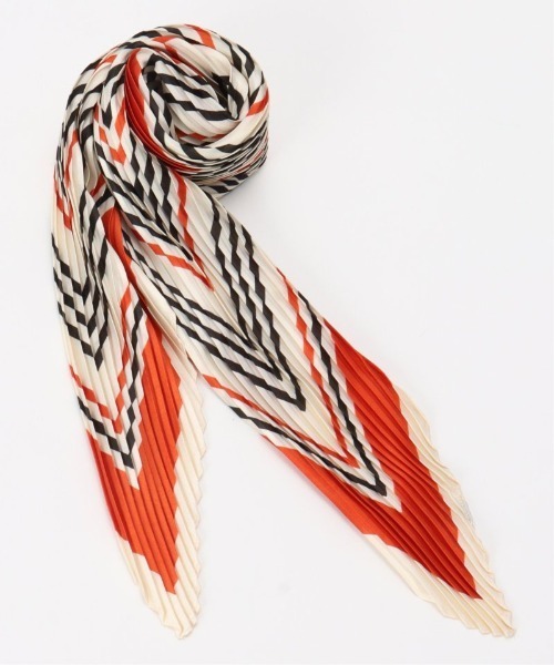 LBC(エルビーシー)の「ストライププリーツスカーフ(バンダナ/スカーフ・レディース・ネイビー/レッド/グリーン・FREE)」の1枚目の写真