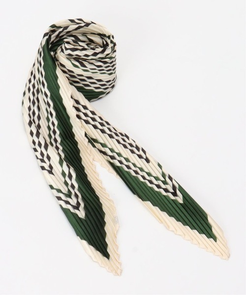 LBC(エルビーシー)の「ストライププリーツスカーフ(バンダナ/スカーフ・レディース・ネイビー/レッド/グリーン・FREE)」の2枚目の写真