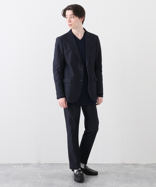 B.C STOCK（ベーセーストック）の「インレイデニムJK（テーラードジャケット・メンズ・ネイビー・SMALL/MEDIUM/LARGE）」の3枚目の写真