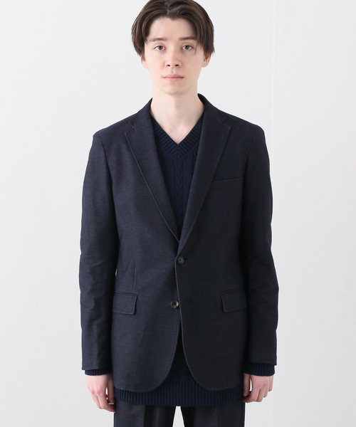B.C STOCK（ベーセーストック）の「インレイデニムJK（テーラードジャケット・メンズ・ネイビー・SMALL/MEDIUM/LARGE）」の4枚目の写真