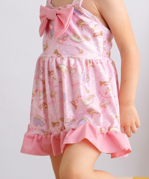 utatane(ウタタネ)の「キッズ水着 女の子 メロディー フロントリボン(水着・キッズ・パープル/ピンク・120cm/110cm/130cm)」の8枚目の写真