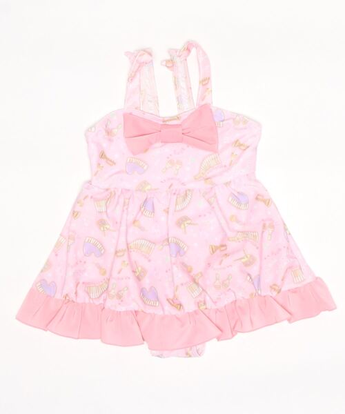 utatane(ウタタネ)の「キッズ水着 女の子 メロディー フロントリボン(水着・キッズ・パープル/ピンク・120cm/110cm/130cm)」の4枚目の写真