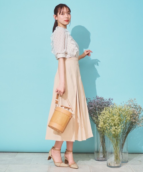 NOELA（ノエラ）の「ボックスタックツイルスカート（スカート・レディース・イエロー/オフホワイト/ライトグリーン・S/M）」の6枚目の写真