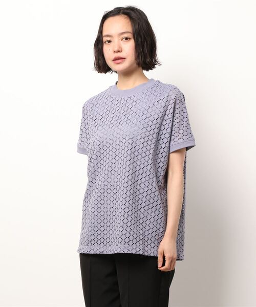 BELLUNA PLUS（ベルーナ）の「ストレッチレース素材プルオーバー（Tシャツ/カットソー・レディース・ネイビー/マスタード/グレー系その他/ライラック・MEDIUM/LARGE/X-LARGE）」の14枚目の写真