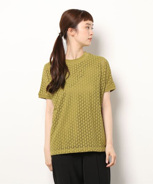 BELLUNA PLUS（ベルーナ）の「ストレッチレース素材プルオーバー（Tシャツ/カットソー・レディース・ネイビー/マスタード/グレー系その他/ライラック・MEDIUM/LARGE/X-LARGE）」の11枚目の写真