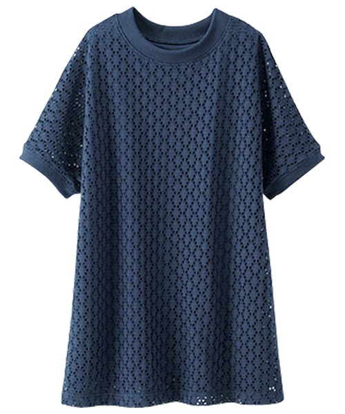 BELLUNA PLUS（ベルーナ）の「ストレッチレース素材プルオーバー（Tシャツ/カットソー・レディース・ネイビー/マスタード/グレー系その他/ライラック・MEDIUM/LARGE/X-LARGE）」の10枚目の写真