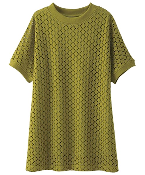 BELLUNA PLUS（ベルーナ）の「ストレッチレース素材プルオーバー（Tシャツ/カットソー・レディース・ネイビー/マスタード/グレー系その他/ライラック・MEDIUM/LARGE/X-LARGE）」の6枚目の写真