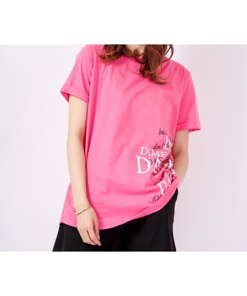 DIMENSIONE danza(ディメンシオーネ ダンツァ)の「メッセージプリント半袖Tシャツ(Tシャツ/カットソー・レディース・ホワイト/グリーン/スモークピンク・SMALL/X-SMALL/MEDIUM)」の3枚目の写真