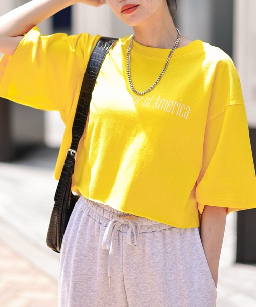 WEGO(ウィゴー)の「WEGO/グラフィックショートT(Tシャツ/カットソー・レディース・ホワイト/ブラック/ダークグリーン/レッド/オフホワイト/イエロー/ブルー/その他1/オートミール/ホワイト系その他/ブラック系その他/ライトパープル/スミクロ/ブルー系その他/その他2/その他3/その他4/オレンジ/その他5・SMALL/MEDIUM)」の12枚目の写真