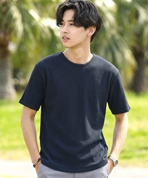 ワッフルサーマル クルーネック 半袖Tシャツ カットソー