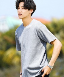 ワッフルサーマル クルーネック 半袖Tシャツ カットソー