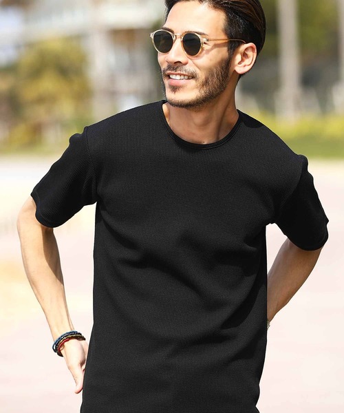 セール】ワッフル クルーネック サーマル半袖Tシャツ（Tシャツ