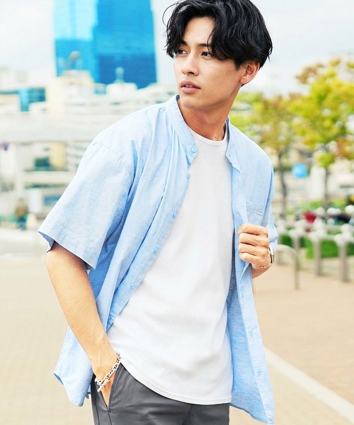 jiggys shop(ジギーズショップ)の「ワッフルサーマル クルーネック 半袖Tシャツ カットソー(Tシャツ/カットソー・メンズ・ネイビー/ホワイト/ブラック/ミックスグレー/オリーブ・MEDIUM/X-LARGE/SMALL/LARGE)」の12枚目の写真