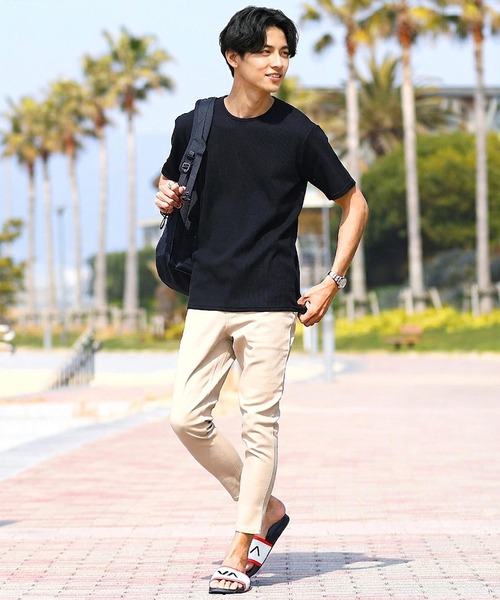 jiggys shop(ジギーズショップ)の「ワッフルサーマル クルーネック 半袖Tシャツ カットソー(Tシャツ/カットソー・メンズ・ネイビー/ホワイト/ブラック/ミックスグレー/オリーブ・MEDIUM/X-LARGE/SMALL/LARGE)」の13枚目の写真