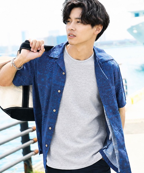 jiggys shop(ジギーズショップ)の「ワッフルサーマル クルーネック 半袖Tシャツ カットソー(Tシャツ/カットソー・メンズ・ネイビー/ホワイト/ブラック/ミックスグレー/オリーブ・MEDIUM/X-LARGE/SMALL/LARGE)」の16枚目の写真