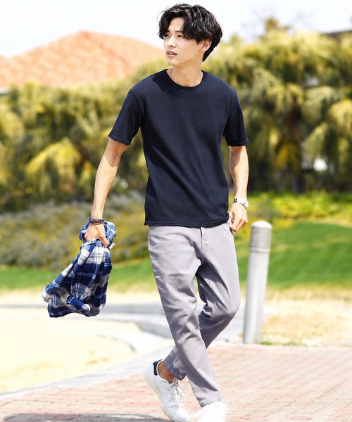 jiggys shop(ジギーズショップ)の「ワッフルサーマル クルーネック 半袖Tシャツ カットソー(Tシャツ/カットソー・メンズ・ネイビー/ホワイト/ブラック/ミックスグレー/オリーブ・MEDIUM/X-LARGE/SMALL/LARGE)」の19枚目の写真