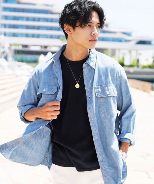 jiggys shop(ジギーズショップ)の「ワッフルサーマル クルーネック 半袖Tシャツ カットソー(Tシャツ/カットソー・メンズ・ネイビー/ホワイト/ブラック/ミックスグレー/オリーブ・MEDIUM/X-LARGE/SMALL/LARGE)」の20枚目の写真