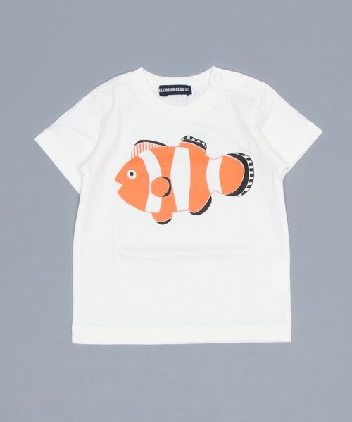 LITTLE BEAR CLUB(リトルベアクラブ)の「海の生き物プリント半袖Tシャツ(Tシャツ/カットソー・キッズ・ブラック/オレンジ/ネイビー/グリーン/ブルー・120/110/90/100/80/130)」の1枚目の写真