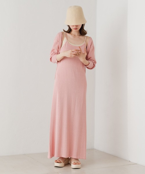 Kastane(カスタネ)の「【SETアイテム】シアーニットワンピースボレロセット(ワンピース・レディース・パープル/ピンク/ライトベージュ・FREE)」の4枚目の写真