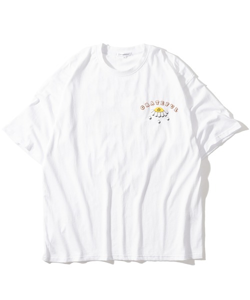 SlashDate（スラッシュデイト）の「グラフィック発泡プリントTシャツ/バックプリント/ビッグシルエット/袖配色/ラグランT（Tシャツ/カットソー・レディース・ホワイト/ブラック/ブルー/グリーン/ホワイト系その他/ブラック系その他/ホワイト系その他2/ホワイト系その他3・M/L）」の17枚目の写真