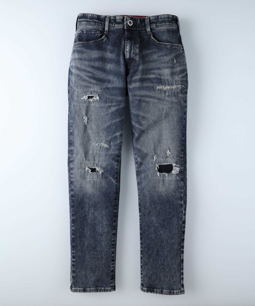 【セール】ジャージのような伸縮性【EDWIN】「JERSEYS」ダメージテーパードパンツ（デニムパンツ）｜EDWIN（エドウィン）