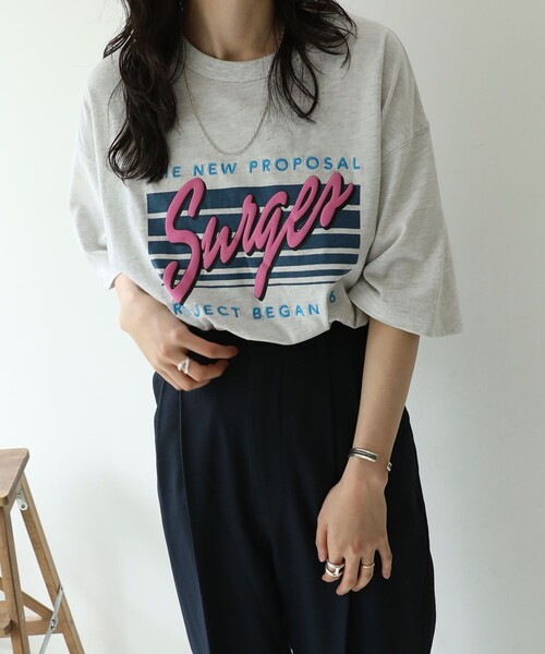 FREAK'S STORE（フリークスストア）の「Surgesカラーロゴ半袖Tシャツ（Tシャツ/カットソー・レディース・オフホワイト/杢グレー/ブラック・ﾌﾘ-）」の3枚目の写真