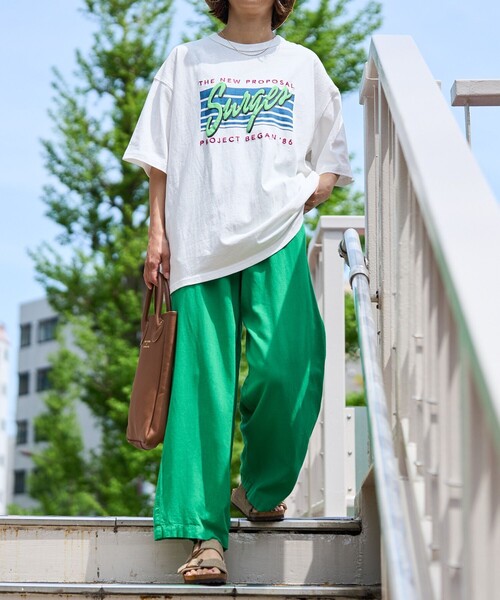 FREAK'S STORE（フリークスストア）の「Surgesカラーロゴ半袖Tシャツ（Tシャツ/カットソー・レディース・オフホワイト/杢グレー/ブラック・ﾌﾘ-）」の9枚目の写真