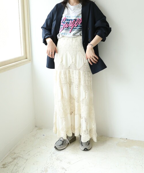 FREAK'S STORE（フリークスストア）の「Surgesカラーロゴ半袖Tシャツ（Tシャツ/カットソー・レディース・オフホワイト/杢グレー/ブラック・ﾌﾘ-）」の16枚目の写真