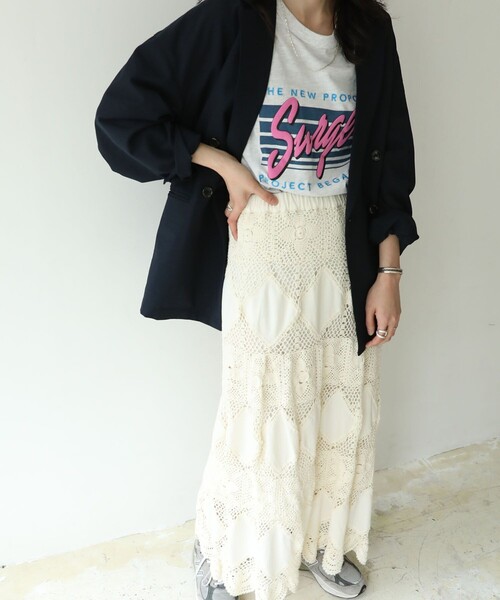 FREAK'S STORE（フリークスストア）の「Surgesカラーロゴ半袖Tシャツ（Tシャツ/カットソー・レディース・オフホワイト/杢グレー/ブラック・ﾌﾘ-）」の17枚目の写真