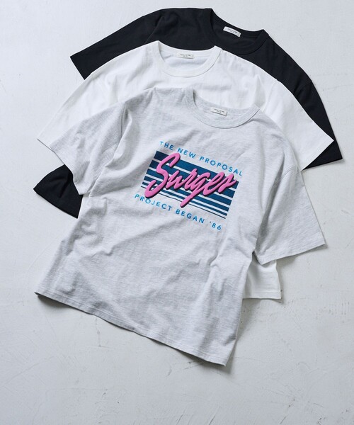 FREAK'S STORE（フリークスストア）の「Surgesカラーロゴ半袖Tシャツ（Tシャツ/カットソー・レディース・オフホワイト/杢グレー/ブラック・ﾌﾘ-）」の18枚目の写真