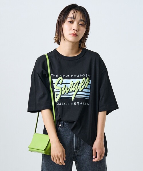 FREAK'S STORE（フリークスストア）の「Surgesカラーロゴ半袖Tシャツ（Tシャツ/カットソー・レディース・オフホワイト/杢グレー/ブラック・ﾌﾘ-）」の19枚目の写真