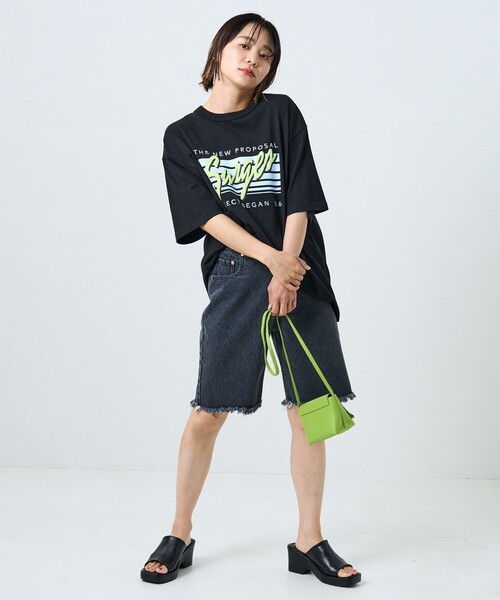 FREAK'S STORE（フリークスストア）の「Surgesカラーロゴ半袖Tシャツ（Tシャツ/カットソー・レディース・オフホワイト/杢グレー/ブラック・ﾌﾘ-）」の21枚目の写真