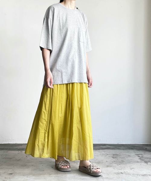 COMMON WARE（コモンウェアー）の「COMMONWARE:CTN LOOSE FIT PKT TEE S/S 天竺ルーズフィットポケットTEE（Tシャツ/カットソー・レディース・ホワイト/ブラック/ベージュ/グレー/サックスブルー/グリーン・M/L/XL）」の4枚目の写真