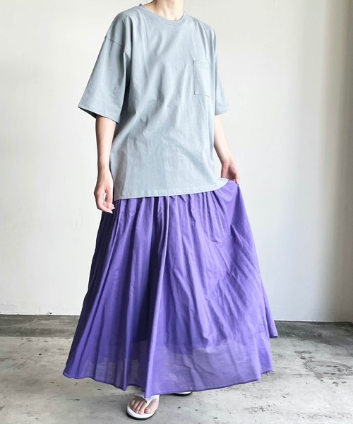 COMMON WARE（コモンウェアー）の「COMMONWARE:CTN LOOSE FIT PKT TEE S/S 天竺ルーズフィットポケットTEE（Tシャツ/カットソー・レディース・ホワイト/ブラック/ベージュ/グレー/サックスブルー/グリーン・M/L/XL）」の6枚目の写真