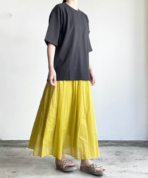 COMMON WARE（コモンウェアー）の「COMMONWARE:CTN LOOSE FIT PKT TEE S/S 天竺ルーズフィットポケットTEE（Tシャツ/カットソー・レディース・ホワイト/ブラック/ベージュ/グレー/サックスブルー/グリーン・M/L/XL）」の20枚目の写真