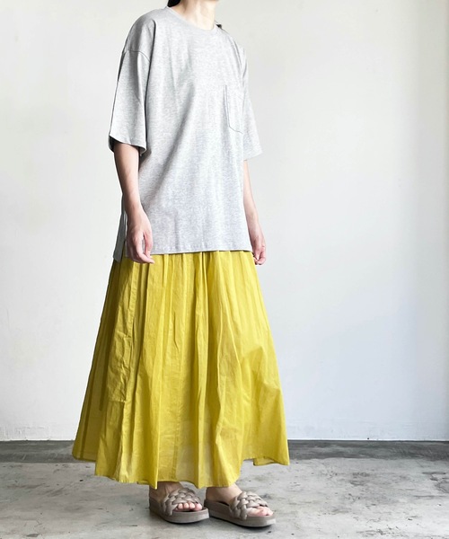 COMMON WARE（コモンウェアー）の「COMMONWARE:CTN LOOSE FIT PKT TEE S/S 天竺ルーズフィットポケットTEE（Tシャツ/カットソー・レディース・ホワイト/ブラック/ベージュ/グレー/サックスブルー/グリーン・M/L/XL）」の18枚目の写真