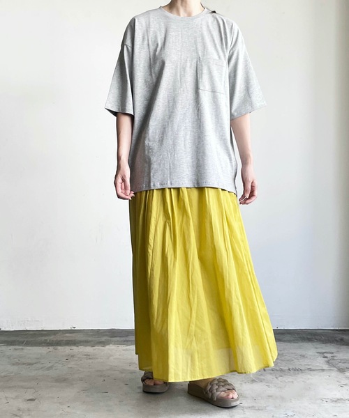 COMMON WARE（コモンウェアー）の「COMMONWARE:CTN LOOSE FIT PKT TEE S/S 天竺ルーズフィットポケットTEE（Tシャツ/カットソー・レディース・ホワイト/ブラック/ベージュ/グレー/サックスブルー/グリーン・M/L/XL）」の17枚目の写真