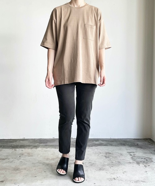 COMMON WARE（コモンウェアー）の「COMMONWARE:CTN LOOSE FIT PKT TEE S/S 天竺ルーズフィットポケットTEE（Tシャツ/カットソー・レディース・ホワイト/ブラック/ベージュ/グレー/サックスブルー/グリーン・M/L/XL）」の15枚目の写真