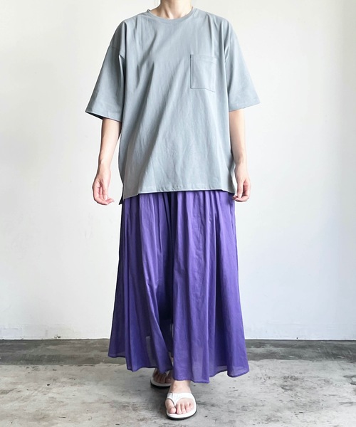 COMMON WARE（コモンウェアー）の「COMMONWARE:CTN LOOSE FIT PKT TEE S/S 天竺ルーズフィットポケットTEE（Tシャツ/カットソー・レディース・ホワイト/ブラック/ベージュ/グレー/サックスブルー/グリーン・M/L/XL）」の9枚目の写真