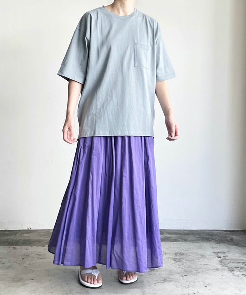 COMMON WARE（コモンウェアー）の「COMMONWARE:CTN LOOSE FIT PKT TEE S/S 天竺ルーズフィットポケットTEE（Tシャツ/カットソー・レディース・ホワイト/ブラック/ベージュ/グレー/サックスブルー/グリーン・M/L/XL）」の8枚目の写真
