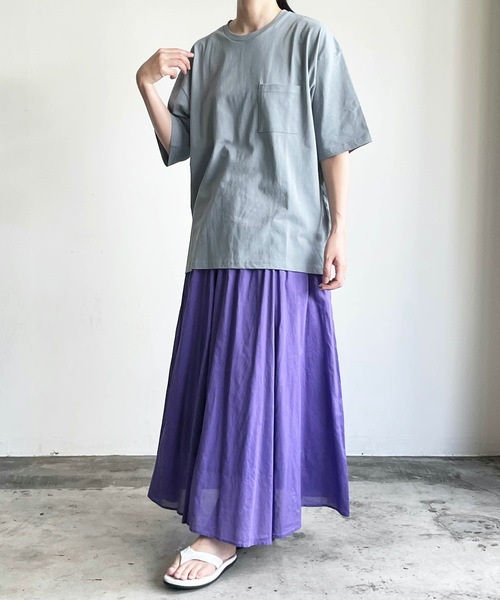 COMMON WARE（コモンウェアー）の「COMMONWARE:CTN LOOSE FIT PKT TEE S/S 天竺ルーズフィットポケットTEE（Tシャツ/カットソー・レディース・ホワイト/ブラック/ベージュ/グレー/サックスブルー/グリーン・M/L/XL）」の7枚目の写真