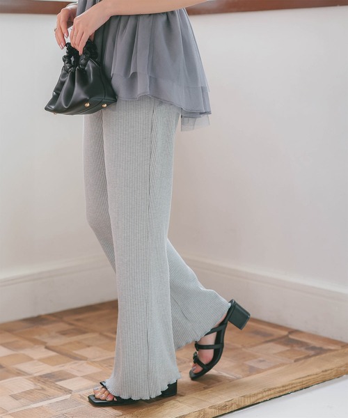 低身長向けサイズ ] 裾メローイージーリブパンツ（その他パンツ