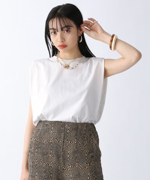 JEANASIS(ジーナシス)の「ショルダーパッドNS/288343(Tシャツ/カットソー・レディース・チャコールグレー/オフホワイト/ピンク・FREE)」の22枚目の写真