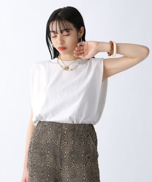 JEANASIS(ジーナシス)の「ショルダーパッドNS/288343(Tシャツ/カットソー・レディース・チャコールグレー/オフホワイト/ピンク・FREE)」の21枚目の写真