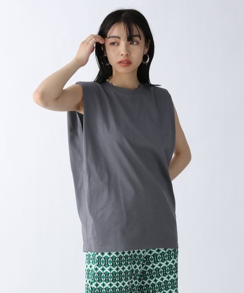 JEANASIS(ジーナシス)の「ショルダーパッドNS/288343(Tシャツ/カットソー・レディース・チャコールグレー/オフホワイト/ピンク・FREE)」の17枚目の写真