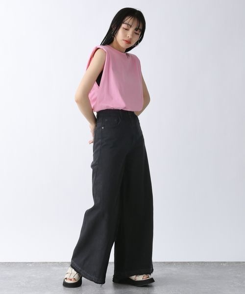 JEANASIS(ジーナシス)の「ショルダーパッドNS/288343(Tシャツ/カットソー・レディース・チャコールグレー/オフホワイト/ピンク・FREE)」の15枚目の写真