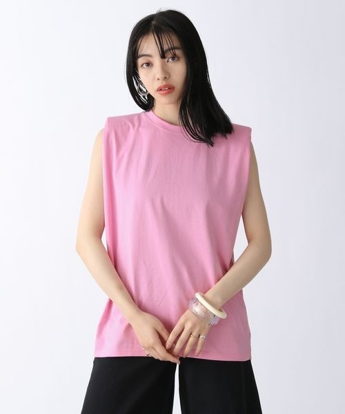JEANASIS(ジーナシス)の「ショルダーパッドNS/288343(Tシャツ/カットソー・レディース・チャコールグレー/オフホワイト/ピンク・FREE)」の13枚目の写真